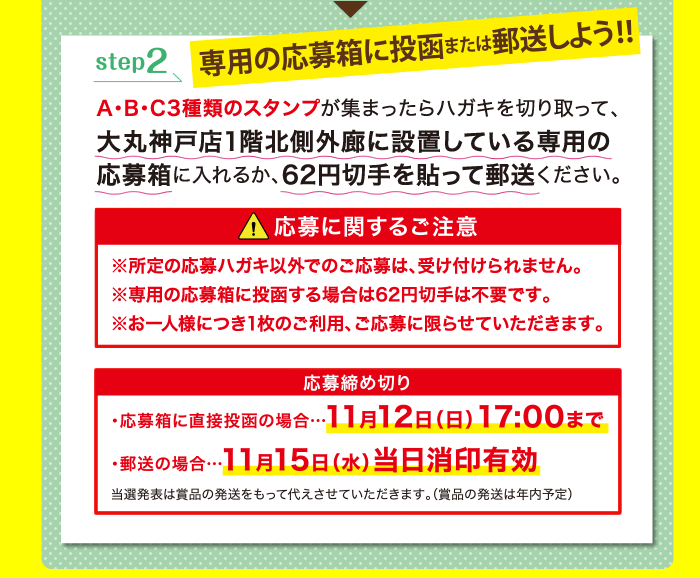 step2 専用の応募箱に投函または郵送しよう！！