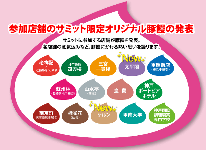 参加店舗のサミット限定オリジナル豚饅の発表